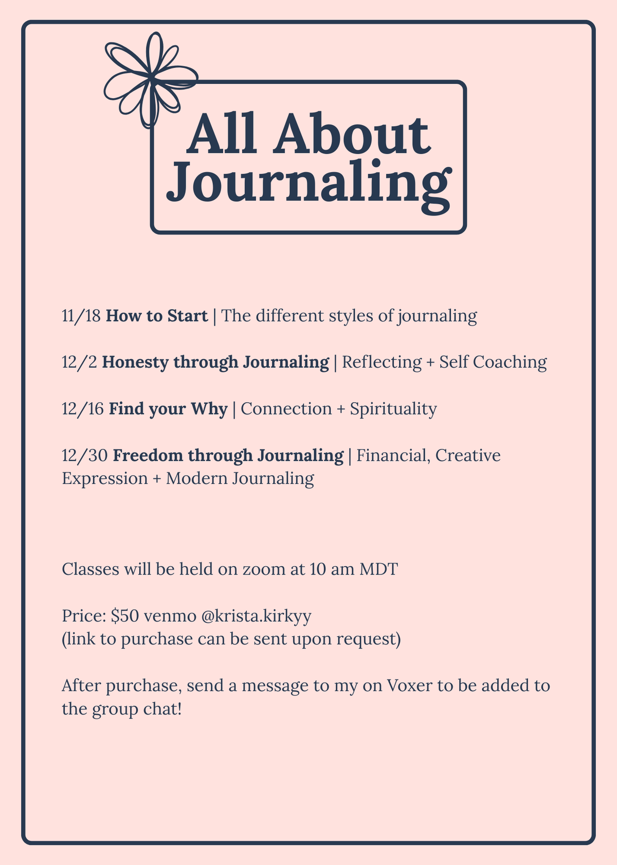 All About Journaling Class