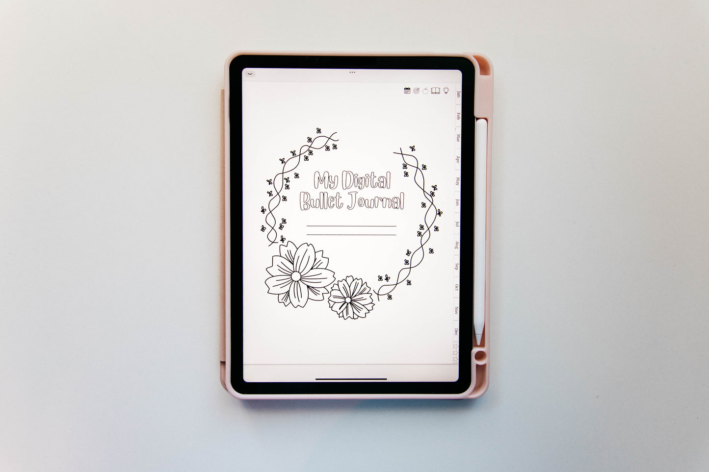 My Digital Bullet Journal - Hyperlinked, Undated, Themed Templates, Goals & Reflection, Meal Planner, Reading Journal, Brain Dump Sections