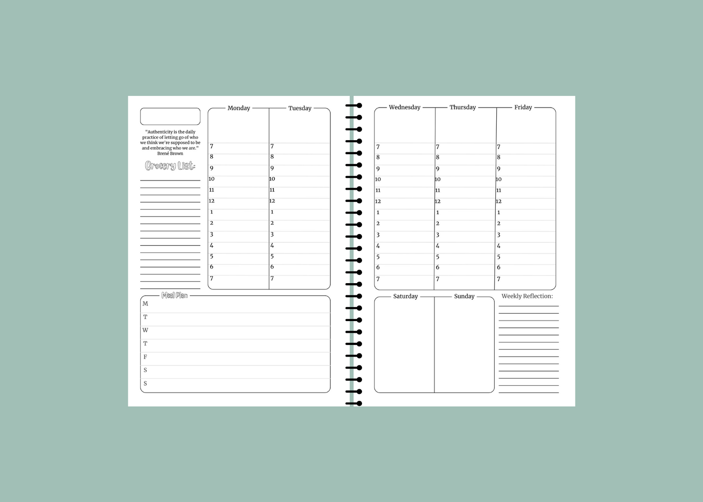 Chelsey's Content + Meal Planner