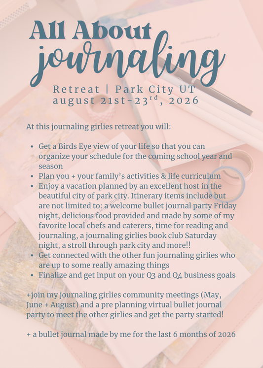 Journaling Retreat: Park City Utah August 21st-23rd