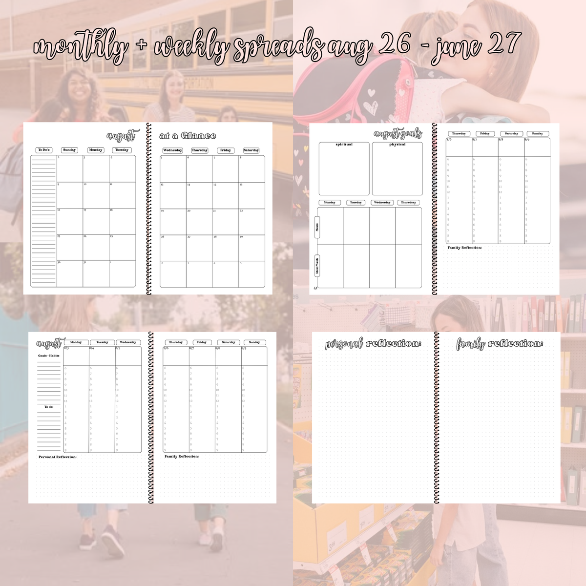 Noelle's Back to School Bullet Journal August 2026 - July 2027