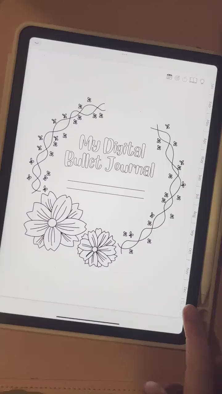 My Digital Bullet Journal - Hyperlinked, Undated, Themed Templates, Goals & Reflection, Meal Planner, Reading Journal, Brain Dump Sections