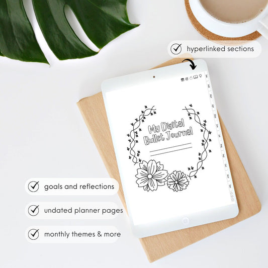 My Digital Bullet Journal - Hyperlinked, Undated, Themed Planner Templates & My Daily Bullet Journal - Hyperlinked with Themes with pdfs